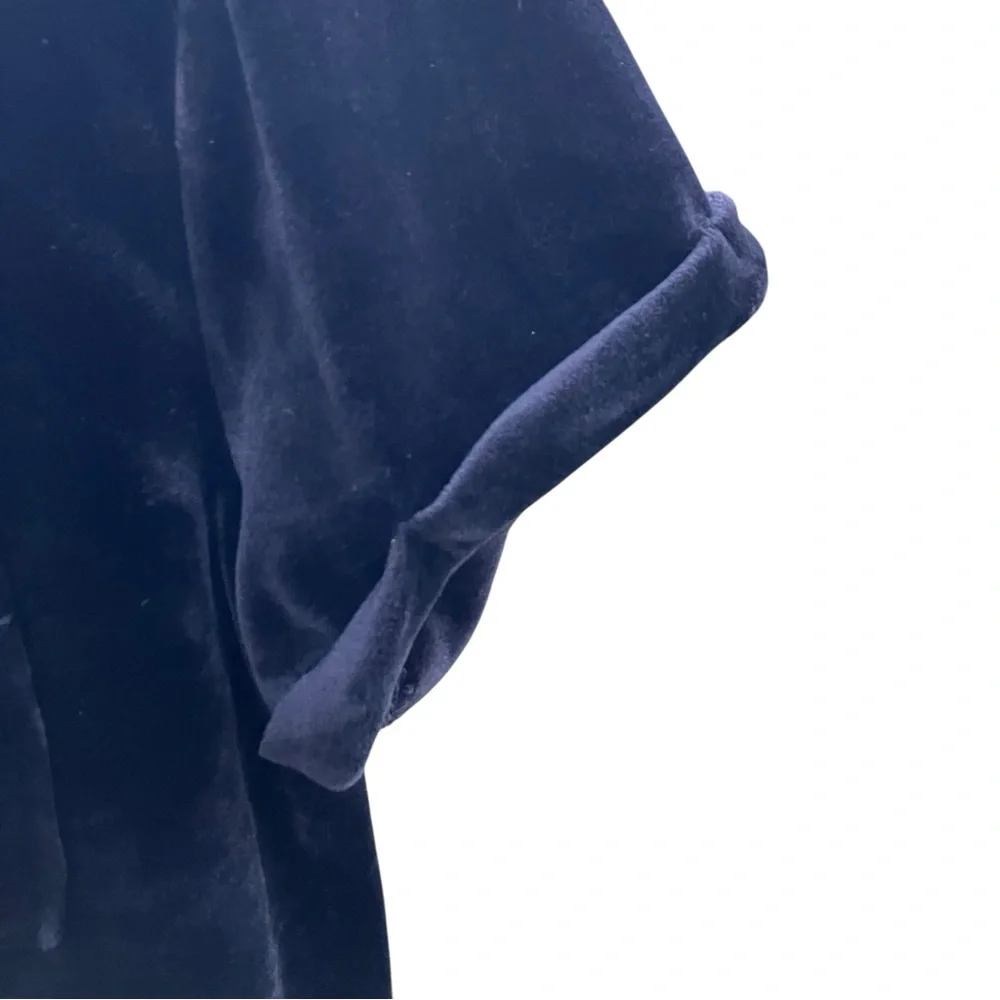 DKNYT Black Velour Pocket Tee Y2K‎ Soft Grunge Streetwear, Medium
